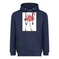 Navy Pink Flamingo Heavyweight Hoodie - LillyAllenDesigns