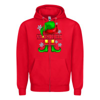 Red Elf Your Text Zipper Hoodie - CowhideDigitalArt