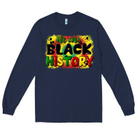 Navy we are black history Long Sleeve Tee - CowGirlArtShop