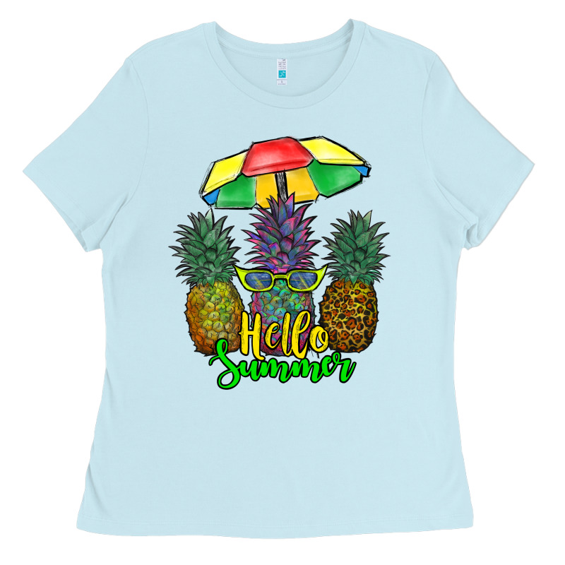 Hello Summer Pineapples Ladies Tee by RanaPortraitStore | Teevron