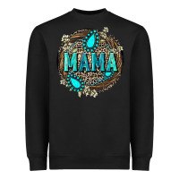 Black Mama with gemstone leopard Mother's Day Heavyweight Sweatshirt - FaDigitalArtStudio