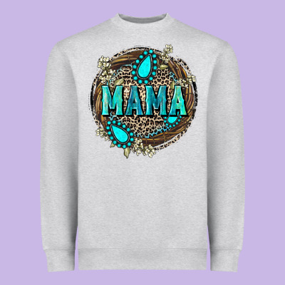 Mama With Gemstone Leopard Mother's Day Heavyweight Sweatshirt Designed By Fadigitalartstudio