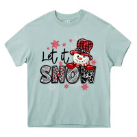Arona let it snow sowman snowflake Heavy Core Tee - MaliasSmallBusiness
