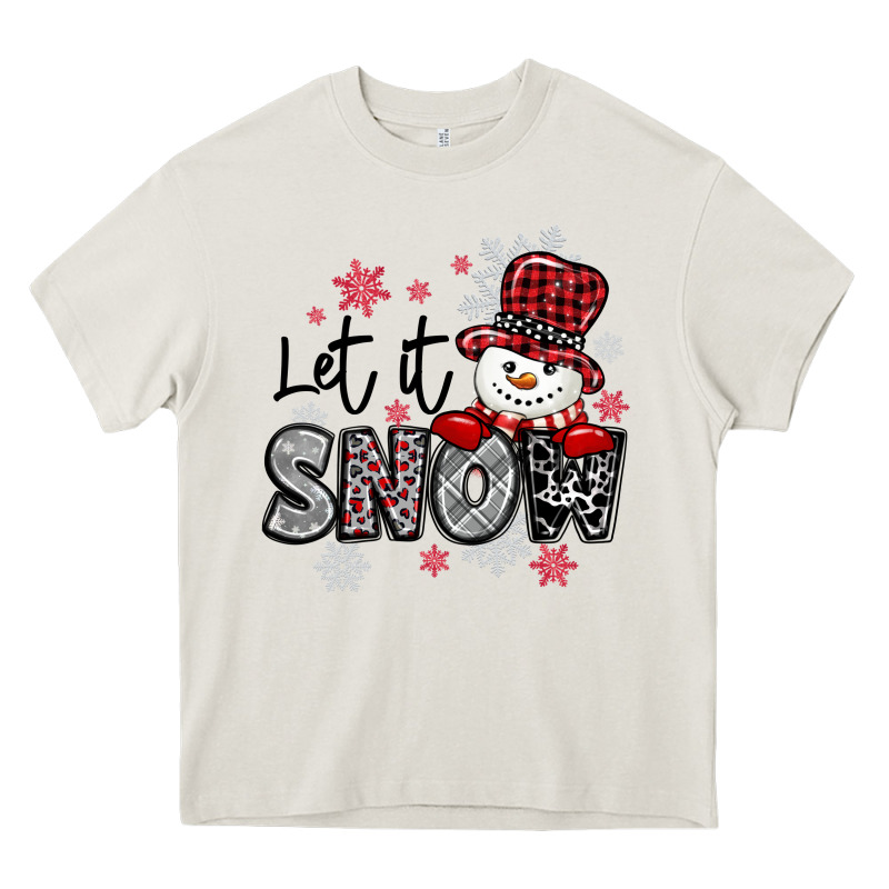 Let It Snow Sowman Snowflake Heavy Core Tee by MaliasSmallBusiness | Teevron