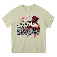 Mossy let it snow sowman snowflake Heavy Core Tee - MaliasSmallBusiness