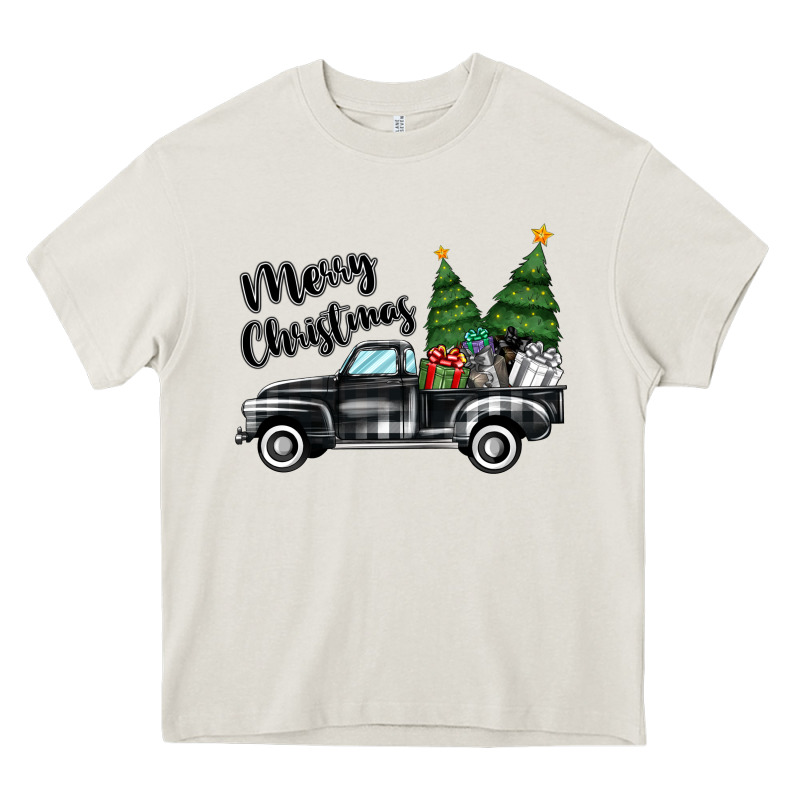 Merry Christmas Truck Heavy Core Tee by MaliasSmallBusiness | Teevron