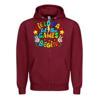 Burgundy Field Day Let The Games Begin Zipper Hoodie - CowhideDigitalArt