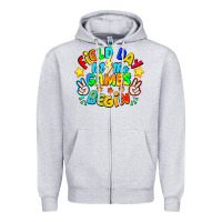 Heather Grey Field Day Let The Games Begin Zipper Hoodie - CowhideDigitalArt