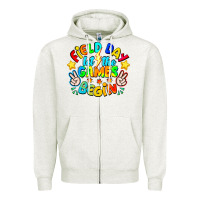 Oatmeal Heather Field Day Let The Games Begin Zipper Hoodie - CowhideDigitalArt