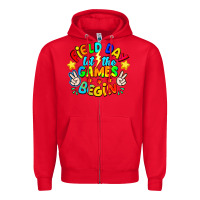 Red Field Day Let The Games Begin Zipper Hoodie - CowhideDigitalArt