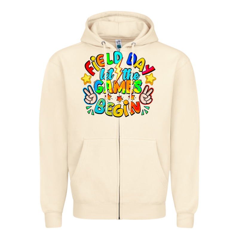 Field Day Let The Games Begin Zipper Hoodie by CowhideDigitalArt | Teevron