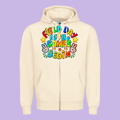 Field Day Let The Games Begin Zipper Hoodie Designed By Cowhidedigitalart