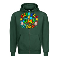 Sports Green Field Day Let The Games Begin Zipper Hoodie - CowhideDigitalArt