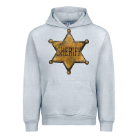Heather Grey sheriff star Urban Hoodie - BarkalooDesign