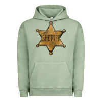 Pigment Oil Green sheriff star Urban Hoodie - BarkalooDesign