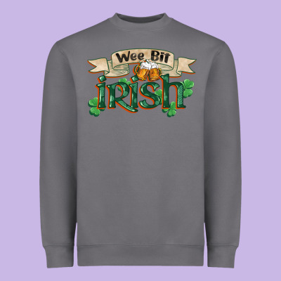 Wee Bit Irish St Patricks Day Heavyweight Sweatshirt Designed By Fadigitalartstudio
