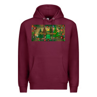 Burgundy merry christmas license plate Premium Hoodie - BundleAndBundleShop