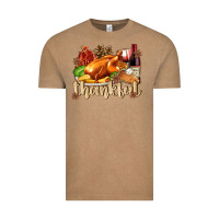 Vintage Coffee Thankful with Turkey Vintage Tee - texasbilliewilder