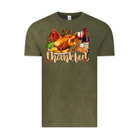 Vintage Olive Thankful with Turkey Vintage Tee - texasbilliewilder