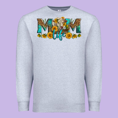 Western Charolais Cow Mom Life Premium Sweatshirt Designed By Lillyallendesigns