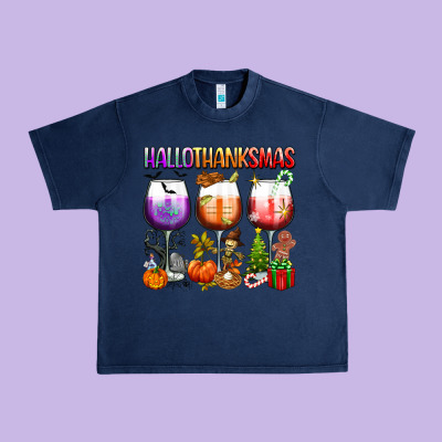 Hallothanksmas Urban Heavy Tee Designed By Texasbilliewilder