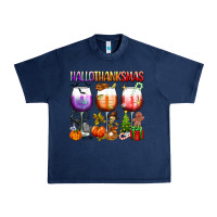 Navy hallothanksmas Urban Heavy Tee - texasbilliewilder