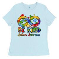 Baby Blue be kind autism awareness infinity symbol Ladies Tee - LillyAllenDesigns