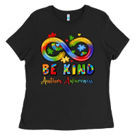 Black be kind autism awareness infinity symbol Ladies Tee - LillyAllenDesigns