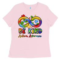 Bubblegum Pink be kind autism awareness infinity symbol Ladies Tee - LillyAllenDesigns