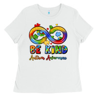 White be kind autism awareness infinity symbol Ladies Tee - LillyAllenDesigns