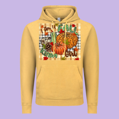 I Am A Fall Kinda Girl Pumpkin Fall Vintage Hoodie Designed By Nancycooperartshop