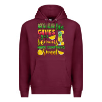 Burgundy when life gives you lemons make something Premium Hoodie - RanaPortraitStore