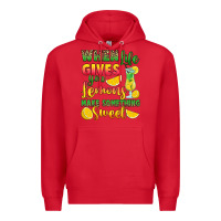 Red when life gives you lemons make something Premium Hoodie - RanaPortraitStore