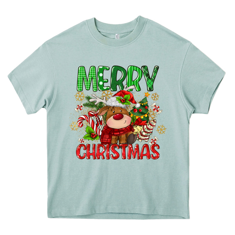 Merry Christmas Deer Heavy Core Tee by MaliasSmallBusiness | Teevron
