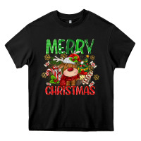 Black merry christmas deer Heavy Core Tee - MaliasSmallBusiness