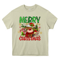 Mossy merry christmas deer Heavy Core Tee - MaliasSmallBusiness