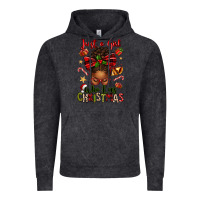 Vintage Black just a girl who loves christmas afro messy bun Vintage Hoodie - texasbilliewilder