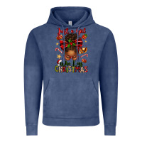 Vintage Denim just a girl who loves christmas afro messy bun Vintage Hoodie - texasbilliewilder