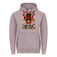 Vintage Zinc just a girl who loves christmas afro messy bun Vintage Hoodie - texasbilliewilder