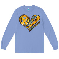 Colony Blue childhood cancer awareness heart Long Sleeve Tee - Jasminsmagicworld