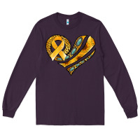 Plum childhood cancer awareness heart Long Sleeve Tee - Jasminsmagicworld