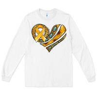 White childhood cancer awareness heart Long Sleeve Tee - Jasminsmagicworld