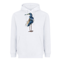 White Louisiana Heron Heavyweight Hoodie - LillyAllenDesigns