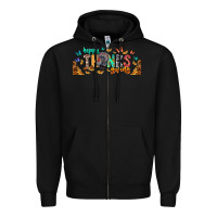 Black Happy thanksgiving Zipper Hoodie - CowhideDigitalArt