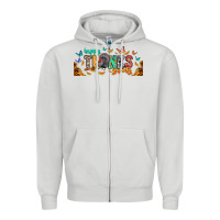 Dove Grey Happy thanksgiving Zipper Hoodie - CowhideDigitalArt