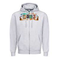 Heather Grey Happy thanksgiving Zipper Hoodie - CowhideDigitalArt