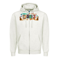Oatmeal Heather Happy thanksgiving Zipper Hoodie - CowhideDigitalArt