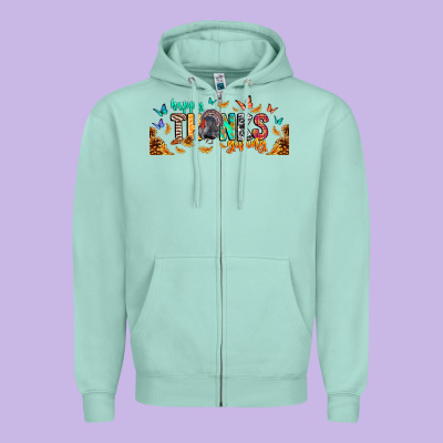 Happy Thanksgiving Zipper Hoodie Designed By Cowhidedigitalart
