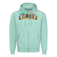 Seafoam Happy thanksgiving Zipper Hoodie - CowhideDigitalArt