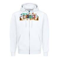 White Happy thanksgiving Zipper Hoodie - CowhideDigitalArt
